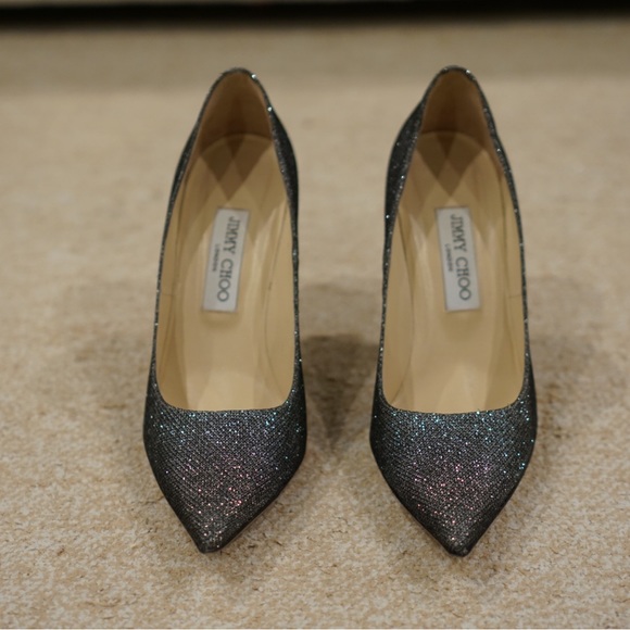 Jimmy Choo Abel Pumps Size 38.5 Color Anthracite/Glitter - Picture 1 of 7